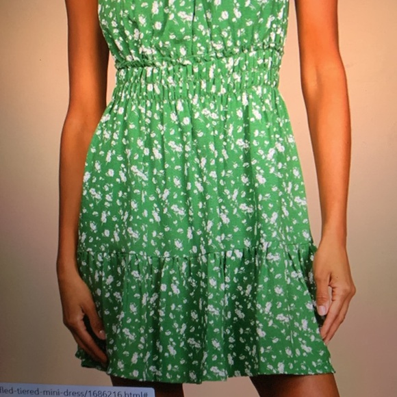 Lulus green floral ruffled mini dress - Picture 4 of 4